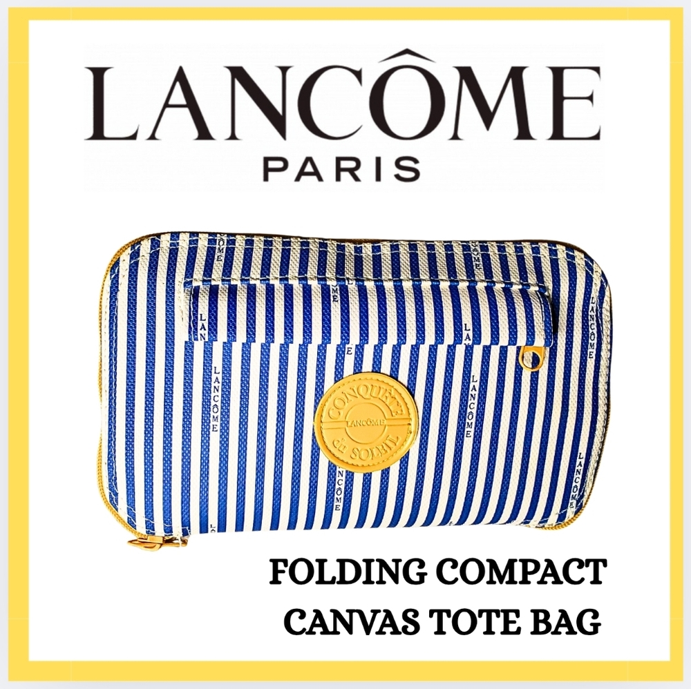 🔥 VTG / NEW / Lancôme / FOLDING COMPACT CANVAS TOTE BAG